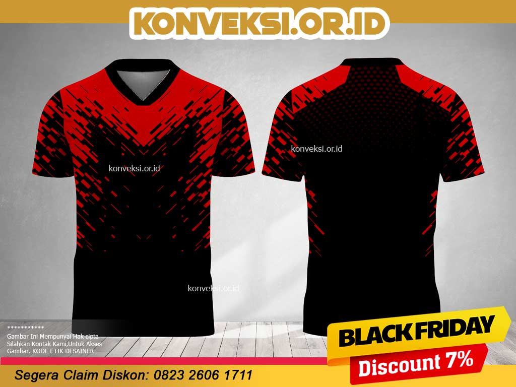 Desain Jersey Merah Hitam